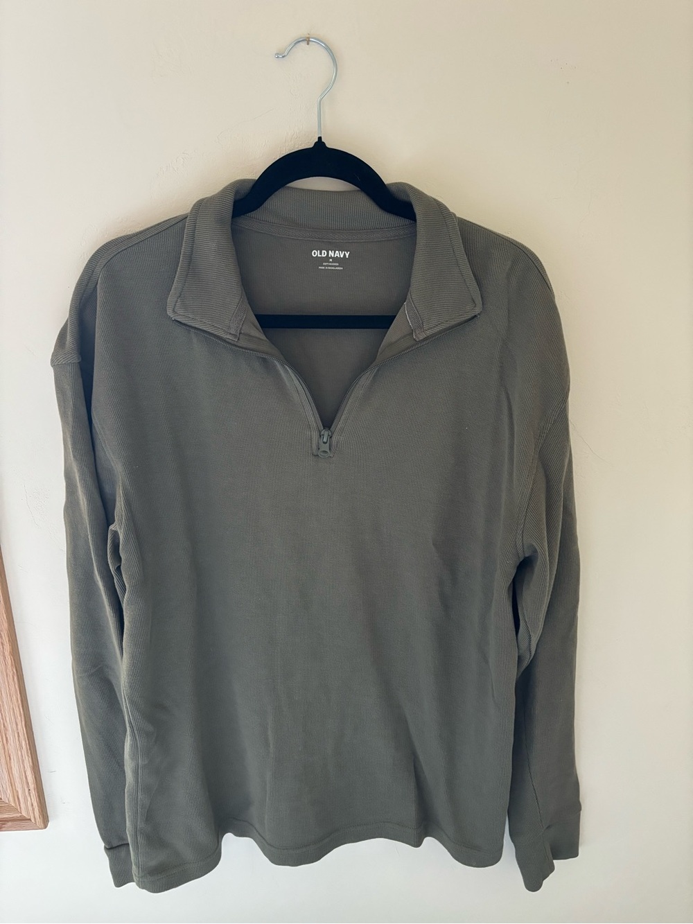 Old Navy Men's Olive Green Half-Zip Pullover Sweater